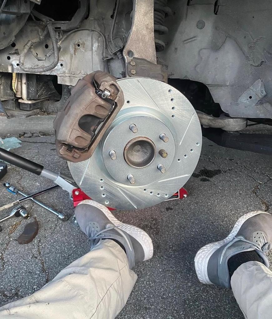 2004 Acura TL brake rotor, calipers, and caliper paint — past project by O.R. Performance
